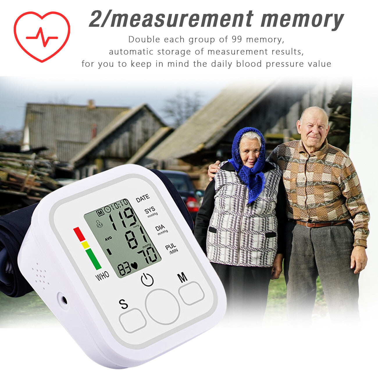 Automatic Upper Arm Blood Pressure Monitor Pulse Meter BP Machine Voice Talking - 5 - CJ