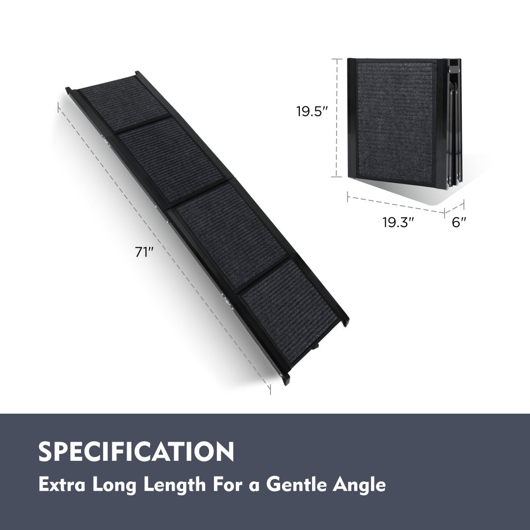Dog Ramp For Car 71 Long 19.5 Wide Portable Dog Ramps For Large Dogs With Non - Slip Rug Surface Dog Car Ramp For SUV Car Truck, Folding Dog Ramp Up To 250LBS - 5 - CJ