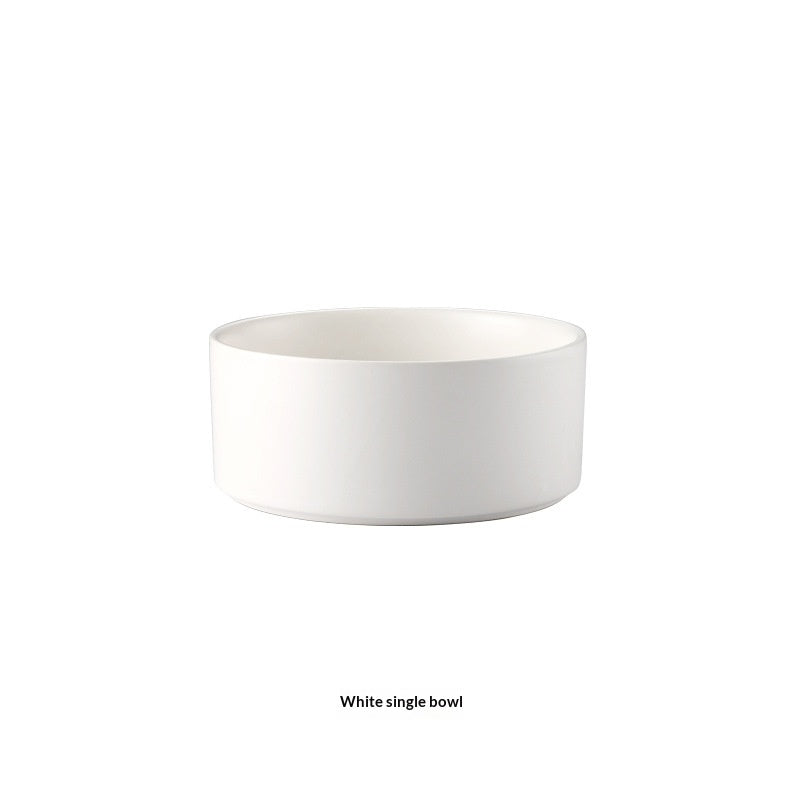 Solid Color Minimalist Home Use Ceramic Cat Food Feed Bowl - 0 - CJ