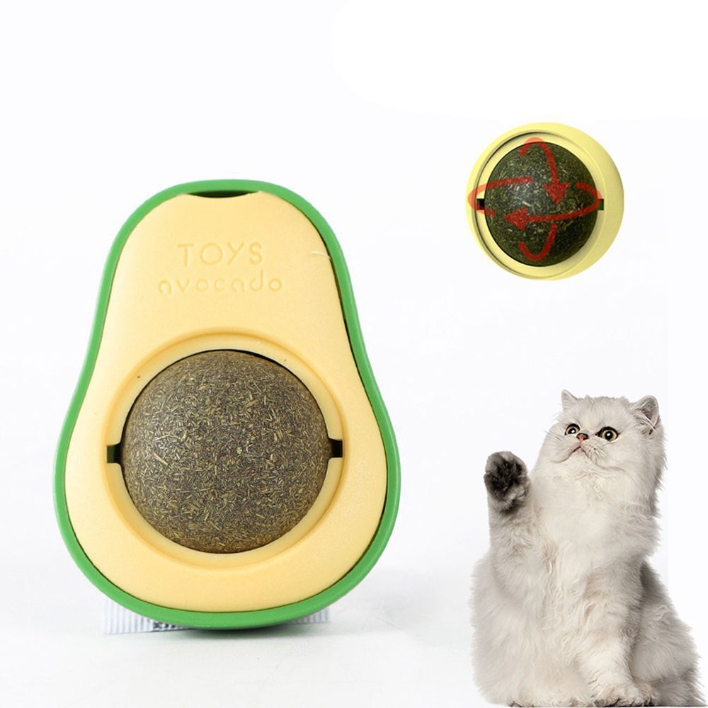 Cute Avocado Catnip Toys Cat Teeth Cleaning Toy Cat Supplies Catnip Mini Cat Treat Toys Interactive Pet Toys Pet Products Pet Avocado Ball Cute Funny Mint Cleaning Teeth Toy For Cat Supplies - 5 - CJ