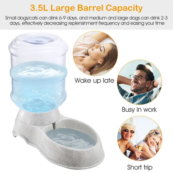 3.5L/1Gal Pet Water Dispenser Self - Dispensing Gravity Pets Water Feeder Automatic Pet Waterer Cat Dog - 5 - CJ