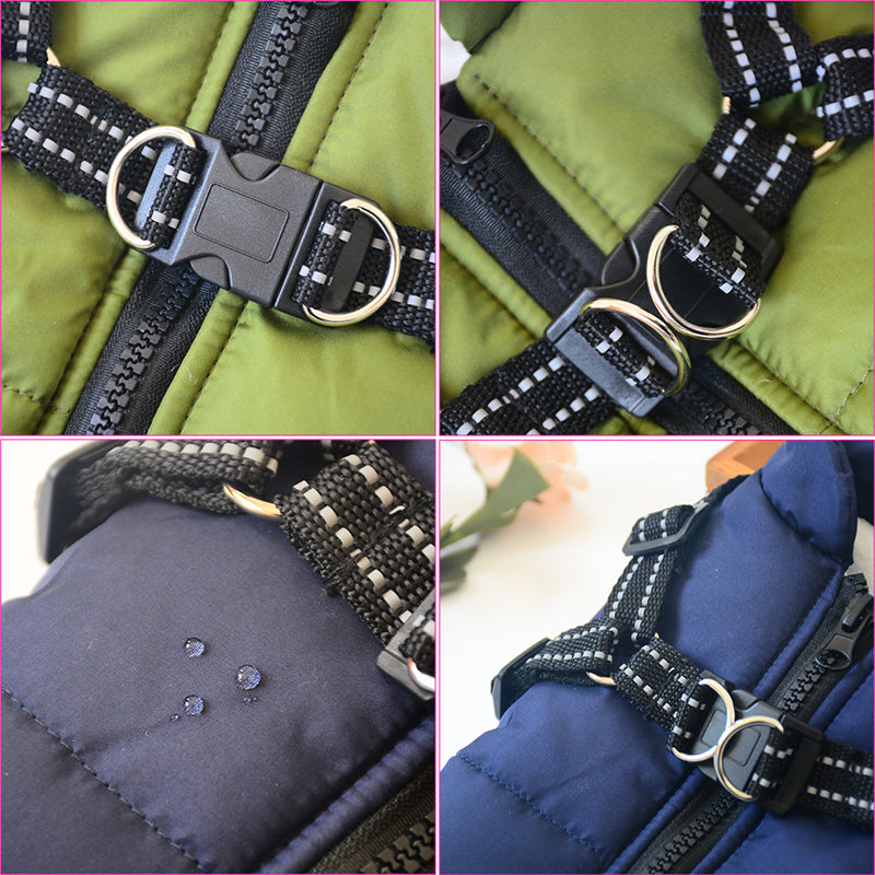 Waterproof Dog Clothes Winter Dog Coat With Harness Warm Pet Clothing Big Dog Jacket Chihuahua Labrador Coat Costume - 0 - CJ