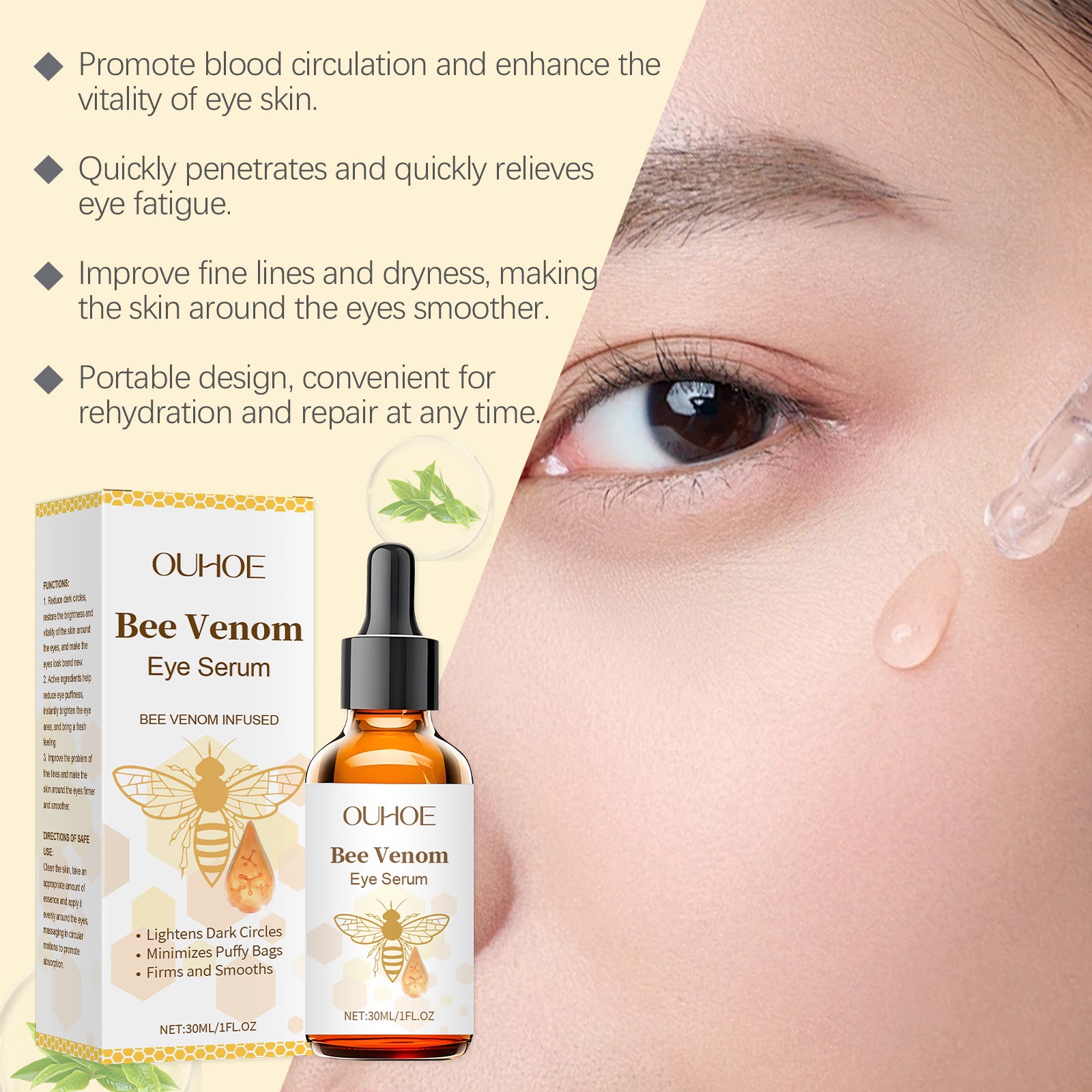OUHOE Bee Venom Eye Serum, Gently Moisturizes And Protects Skin Eye Daily Care Serum - 5 - CJ