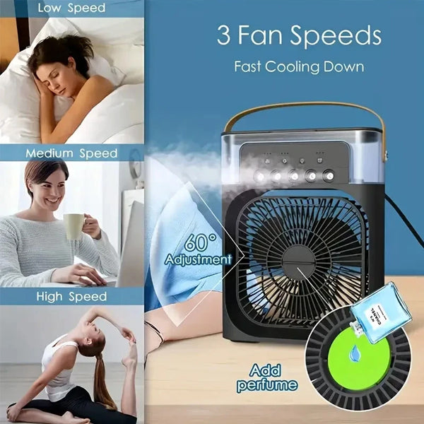 3 In 1 Fan Air Conditioner Small Water Air Cooler LED Lights Air Cooling Fan - 5 - CJ