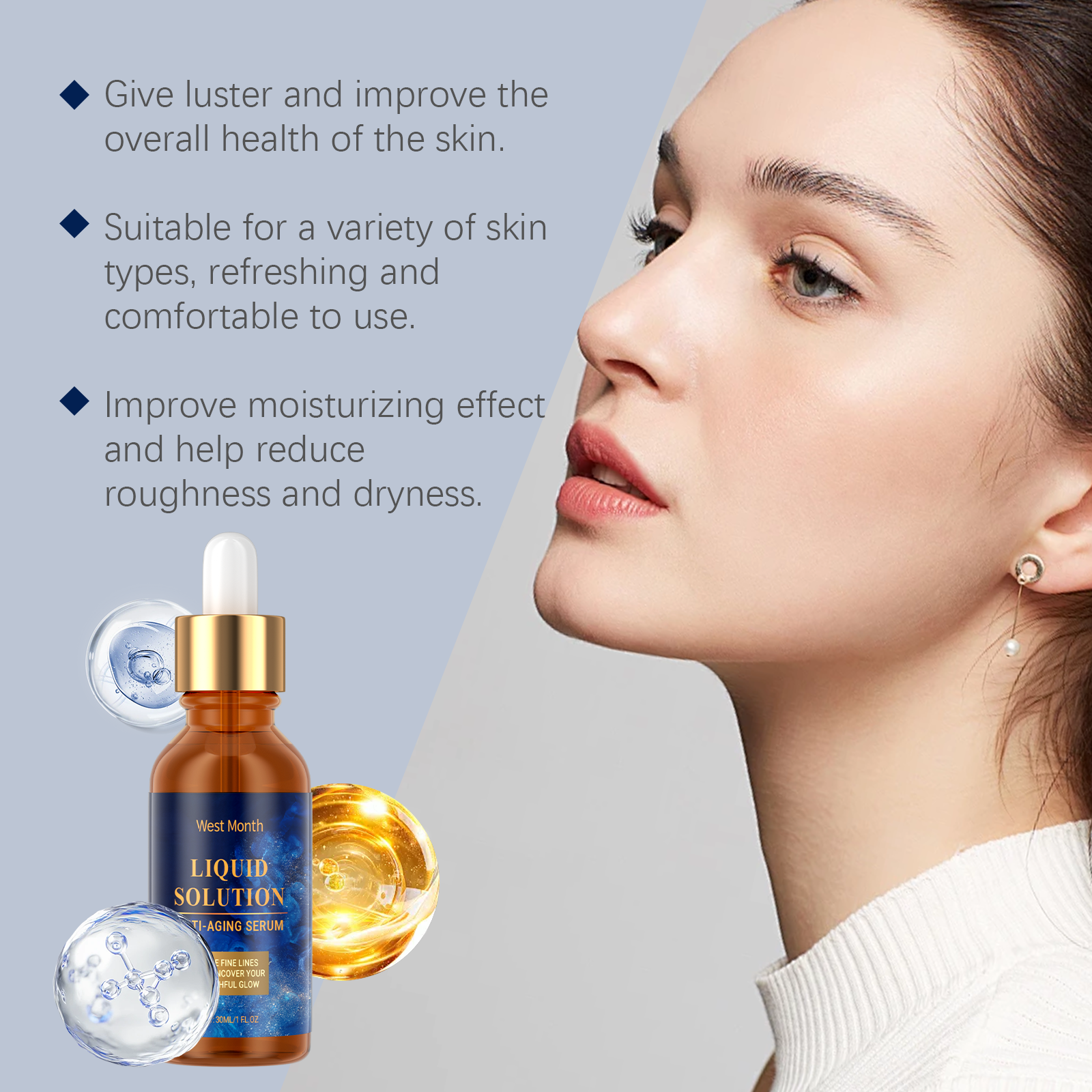West&Month Firming Face Essence, Delicate Pores Hydrating And Repairing Moisture To Improve Roughness - 5 - CJ