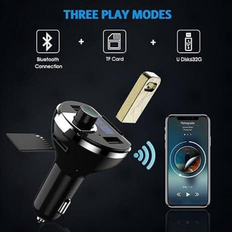 Car Bluetooth T20 Hands - free FM Transmitter MP3 Player Phone Charger - 5 - cjdropshipping