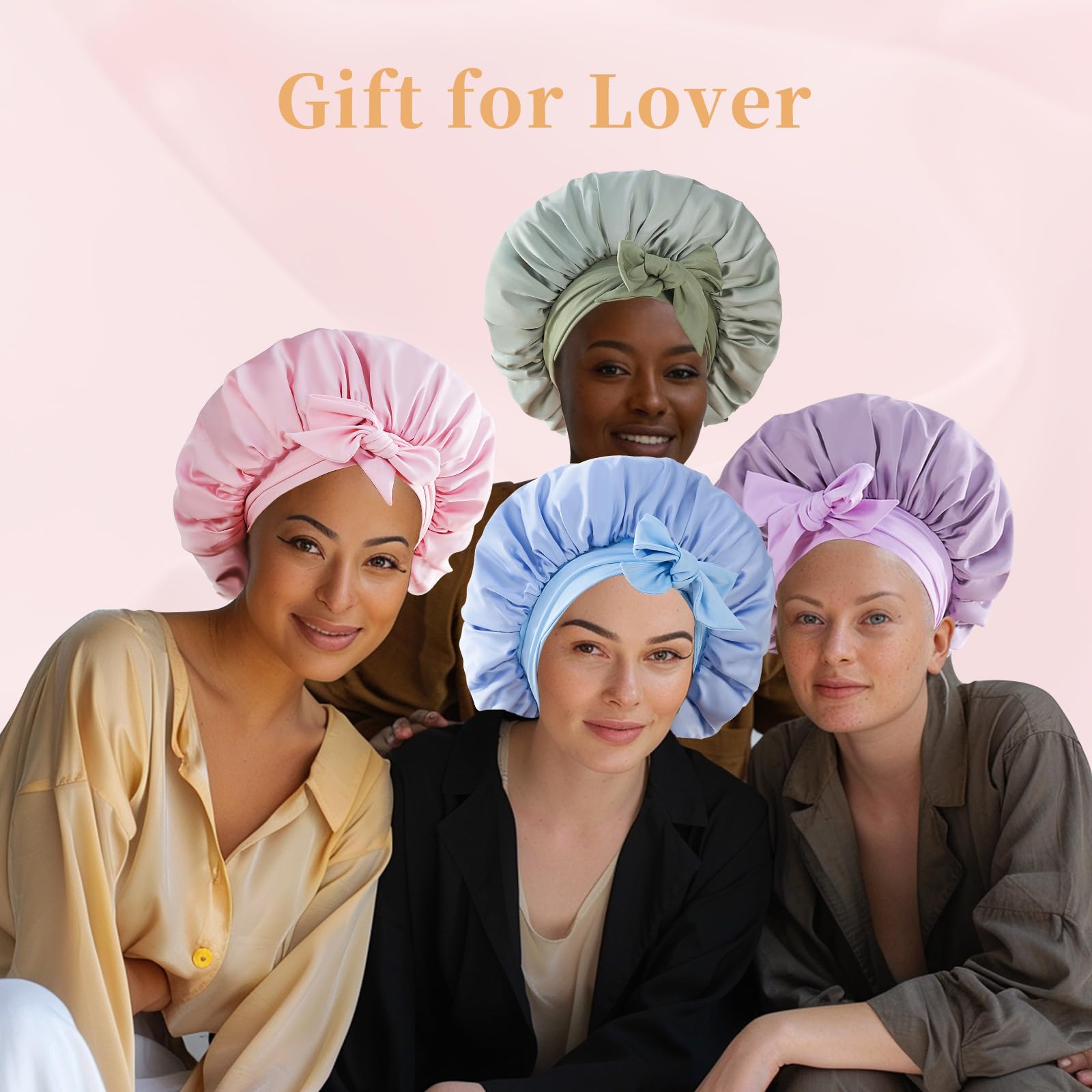 Silk Bonnet For Sleeping Women, Satin Hair Bonnet For Sleeping For Wavy Curly Natural Hair Women Men - 5 - CJ