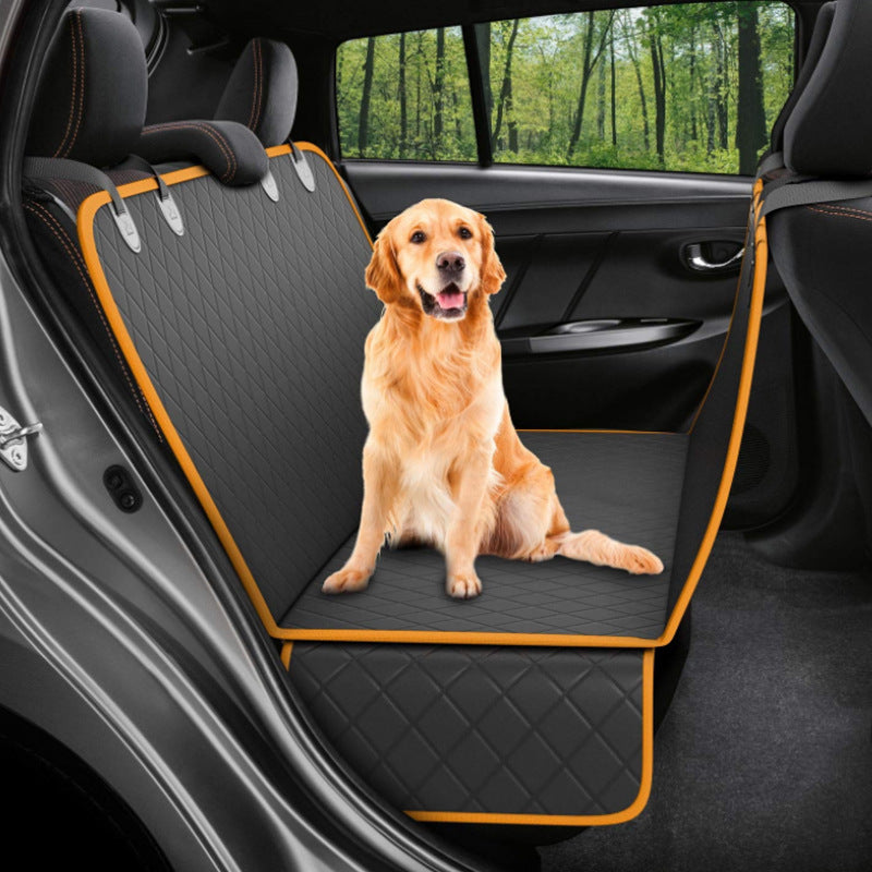 Dog Car Seat Cover View Mesh Pet Carrier Hammock Safety Protector Car Rear Back Seat Mat With Zipper And Pocket For Travel - 0 - CJ - Orange - CJJJCWGY00736 - Orange