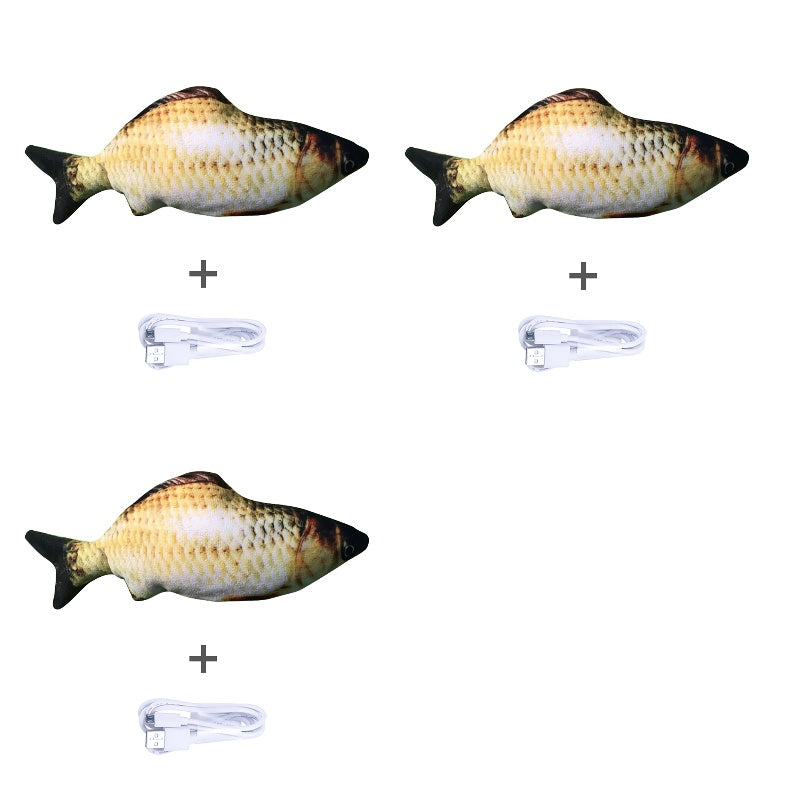 Without Cat Nip Version - Electric Jumping Fish Simulation Electric Fish Toy - 0 - CJ - C 3pcs - CJWJWJMR00725 - C 3pcs