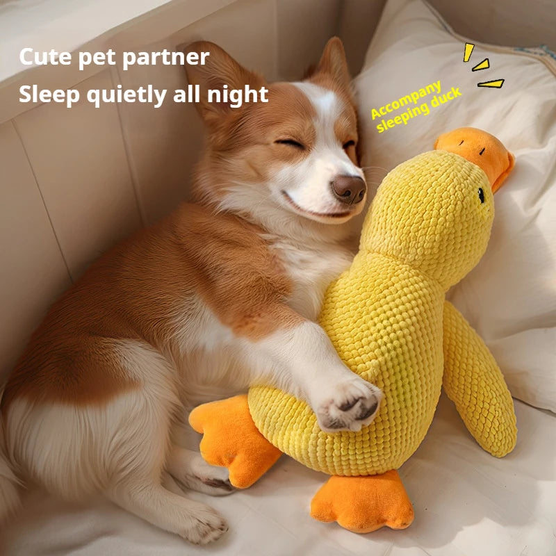 Pet Plush Toy Dog Calming Duck Stuffed Duck Toys Chew Toy Squeaky For Puppy Pet Teeth Cleaning Chew Pillow Toy Pet Supplies - 5 - CJ