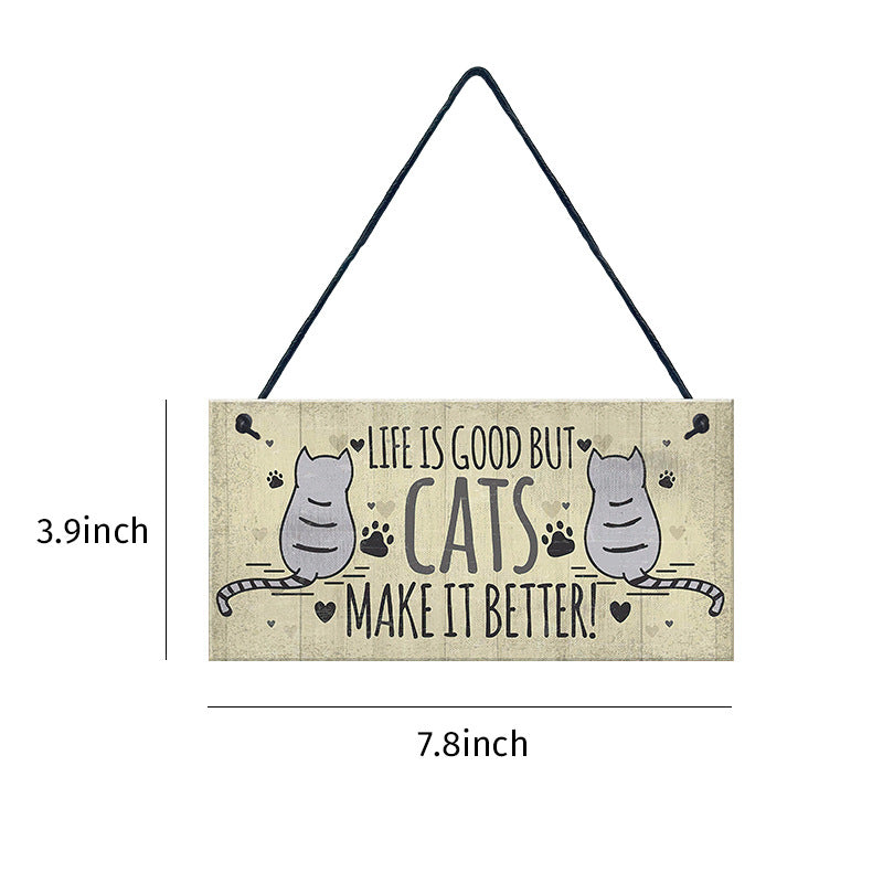 Wooden Cat Pendant For Pets Vintage Style - 0 - CJ