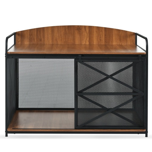 42.8 Heavy Duty Large Dog Crate Furniture For Large Medium Dog, Farmhouse Wooden Dog Kennel Indoor End Table, Decorative Pet House For Large Dogs - 5 - CJ