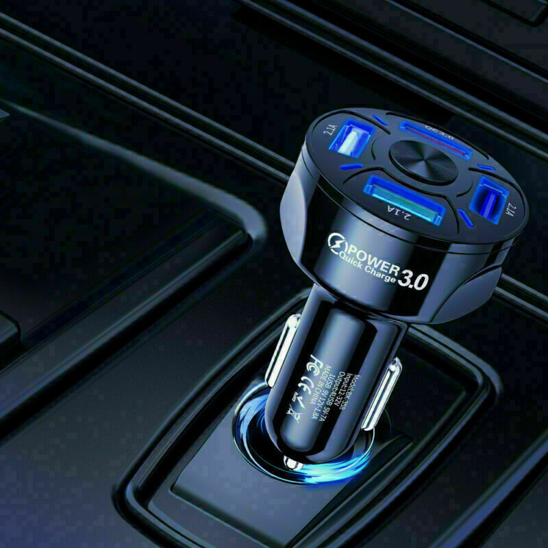 In - Car 4Ports USB Car Charge 45W Mini Fast Charging For Phone Charger Adapter - 5 - CJ