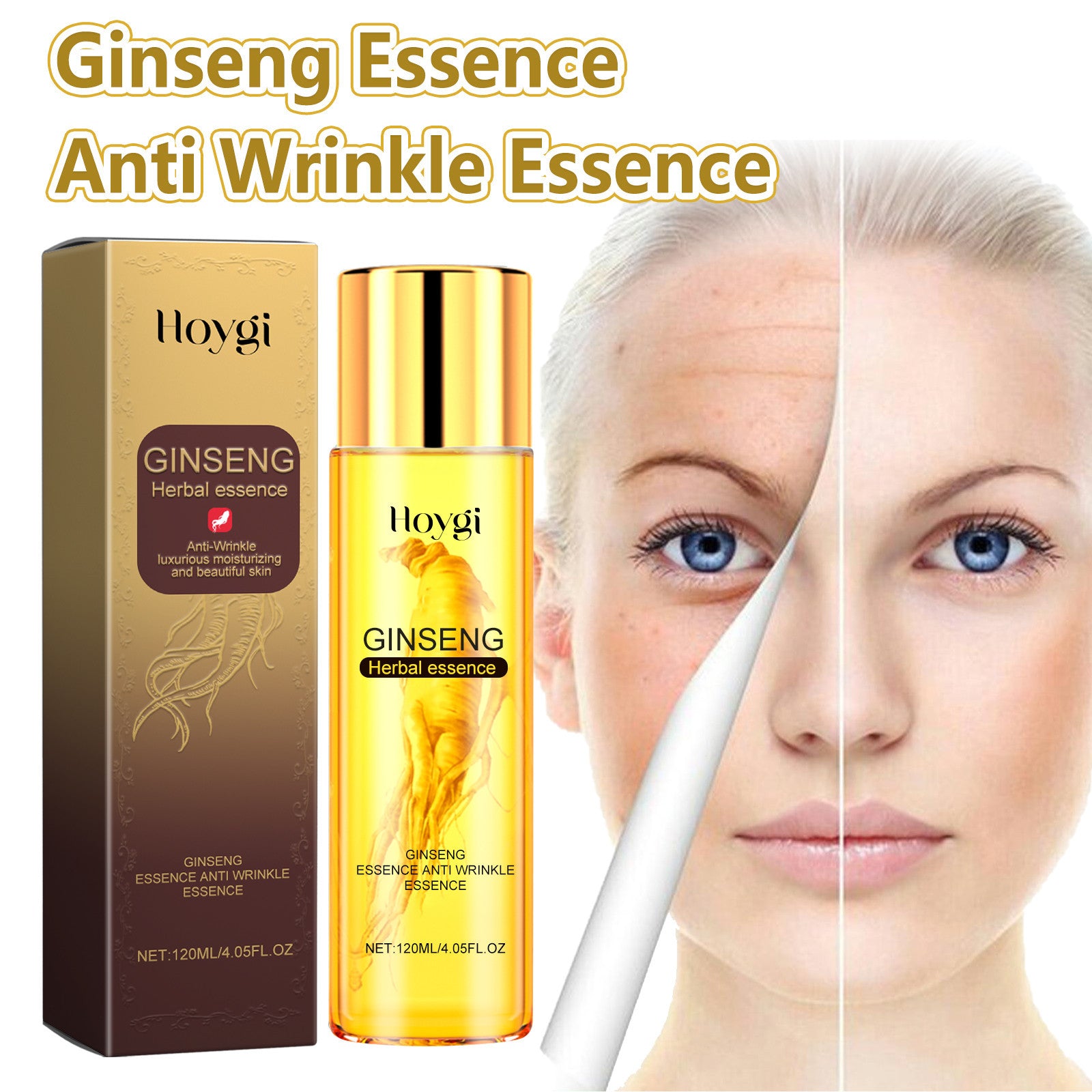 Hoygi Ginseng Essence Anti Wrinkle Essence, Repairing Facial Fine Lines Improve Dark Heavy Moist Tight Anti - Wrinkle Cream - 5 - CJ
