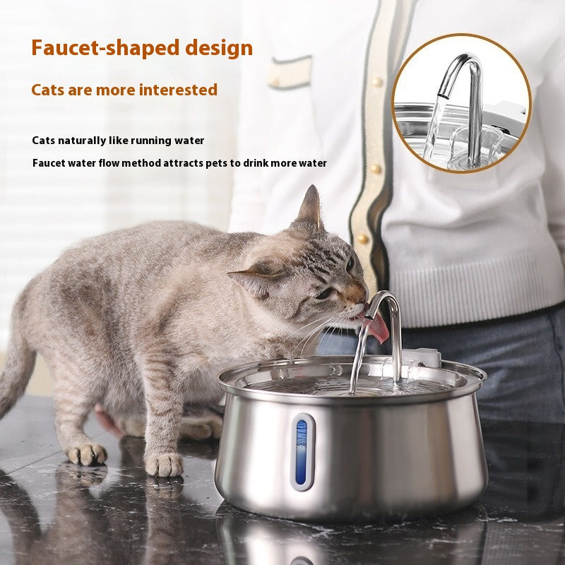 4L Water Drop Large Capacity Pet Stainless Steel Water Dispenser - 0 - CJ