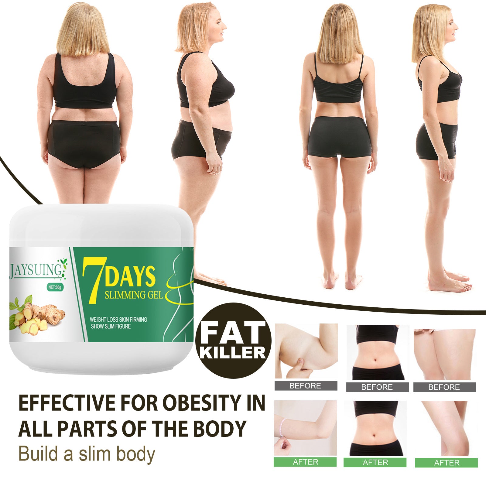 Jaysuing Ginger Abdominal Shrinking And Slimming Cream Massage For Skinny And Big Belly Tightening, Slimming And Body Shaping Beauty Cream - 5 - cjdropshipping
