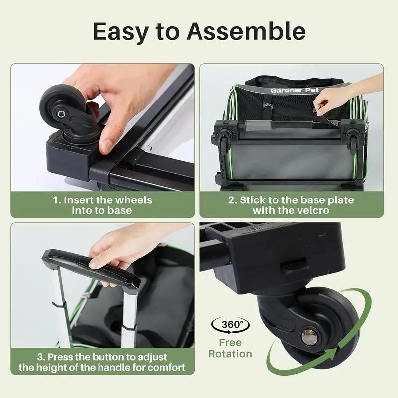 Expandable, Foldable, Portable Pet Carrier With Wheels And Six Sides For Cats And Small Dogs. - 5 - CJ