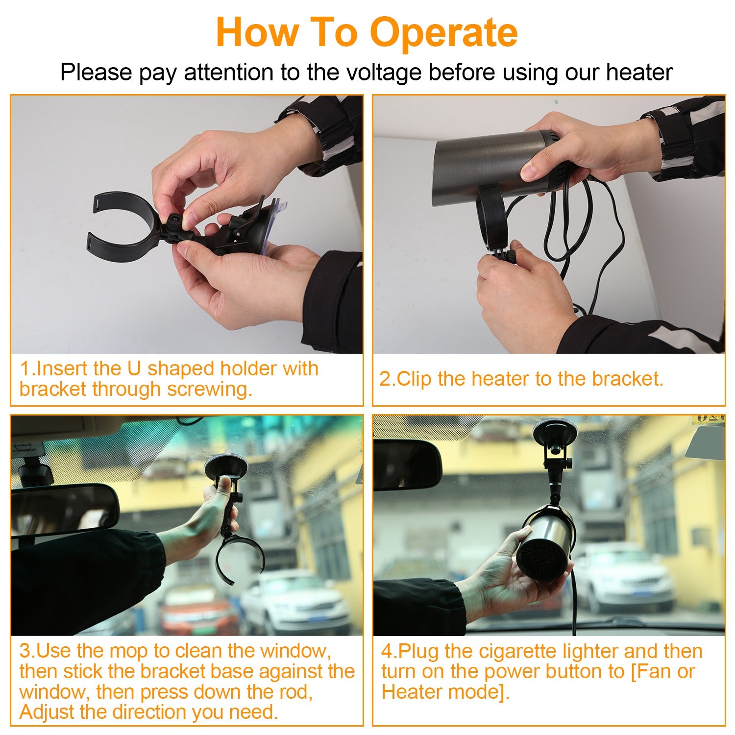 1Pc 12V 150W Or 24V 216W Portable Car Heater 2 In 1 Heating Cooling Fan Rotatable Demister Defroster With 4.92ft Cord - 5.0 - CJ