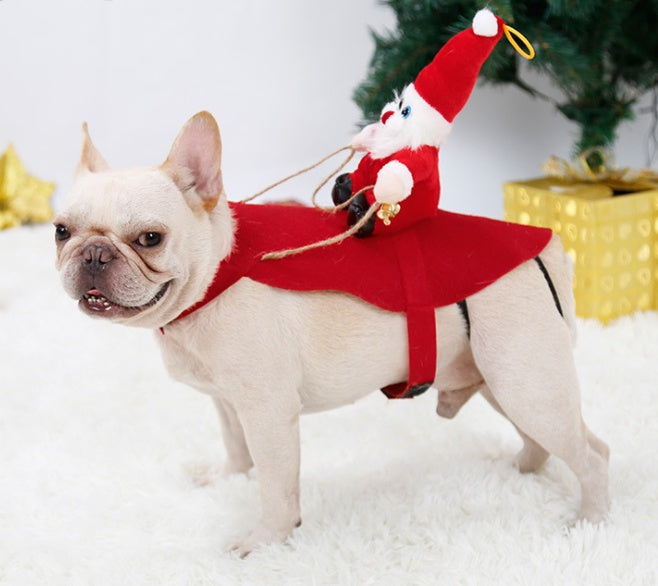 Dog Christmas Clothes Santa Claus Riding Deer - 0 - CJ - Red1 - 2XL - CJJJCWGD00101 - Red1 - 2XL