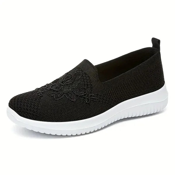 Women'S Breathable Hollow Flat Shoes, Shallow Mouth Flower Solid Color Mesh Shoes, Fashionable Lazy Shoes - 5 - CJ