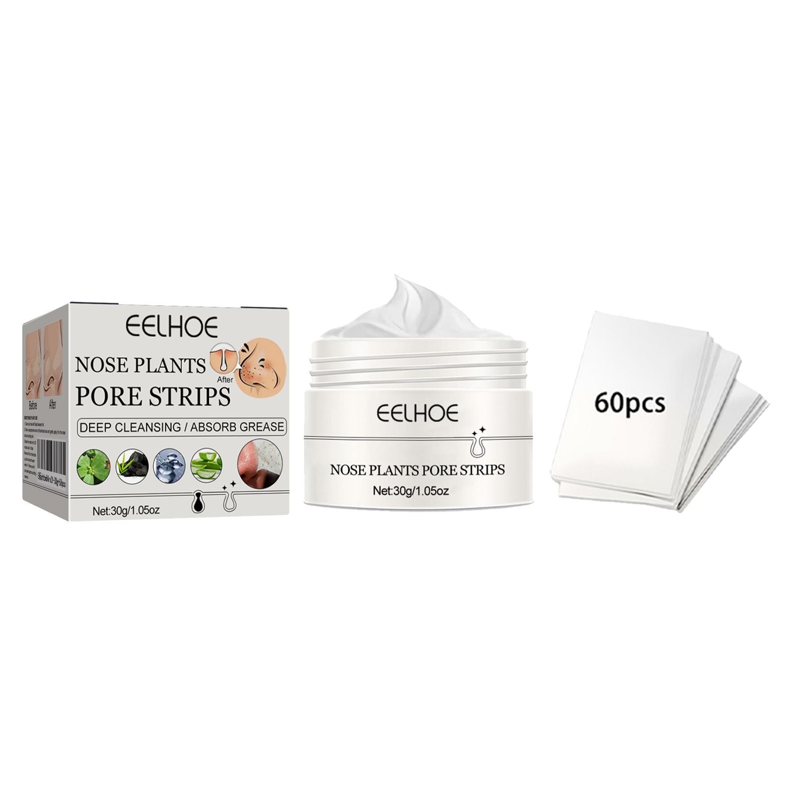 EELHOE Blackhead Removal Nasal Mask Deep Pore Cleansing Blackheads & Acne Rip - Off Nasal Mask - 5 - CJ