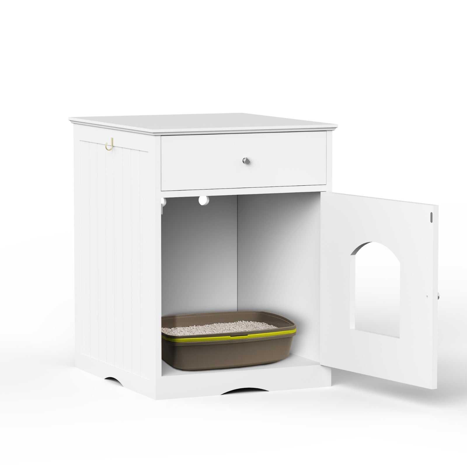 Wooden Pet House Cat Litter Box Enclosure, Side Table, Indoor Crate - 5 - CJ