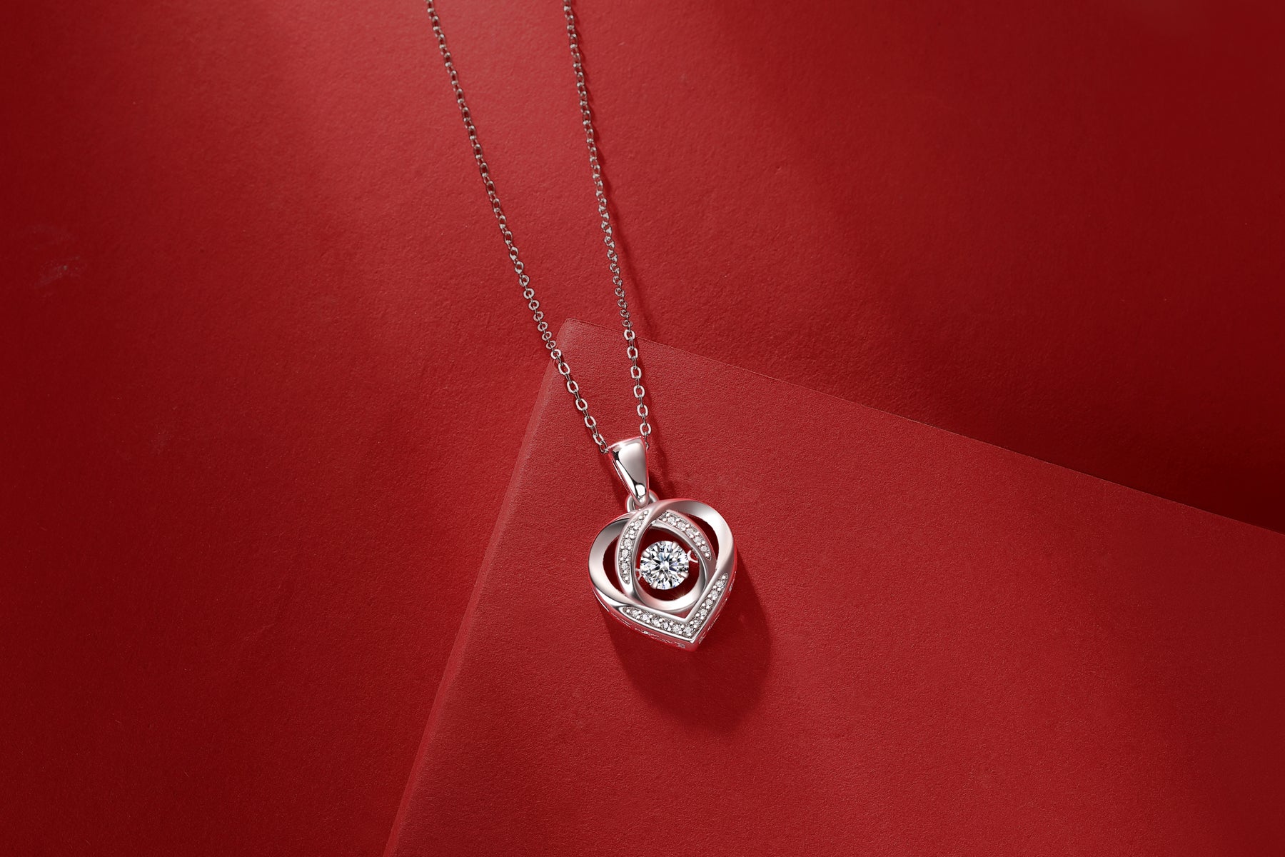 1With You In My Heart - A Fashionable And Trendy Jewelry Necklace Pendant Set With 0.5 - carat Moissanite S925 Sterling Silver And Platinum Plating Prohibit Tk Sales - 5 - CJ