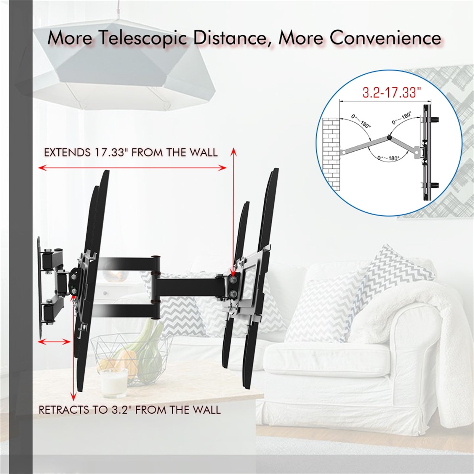 32 - 65 Inch Single Pendulum Small Base TV Stand TMXD - 103 Load Bearing 35KG - 5 - CJ