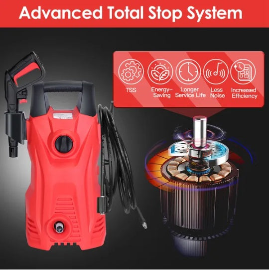 Electric High Pressure Washer 3000PSI Max 2.6GPM Powerful Car Washer Pressure Cleaner With Adjustable Spray Nozzle Soap Dispenser IPX5 Waterproof For Patio Garden Driveway - 5 - cjdropshipping