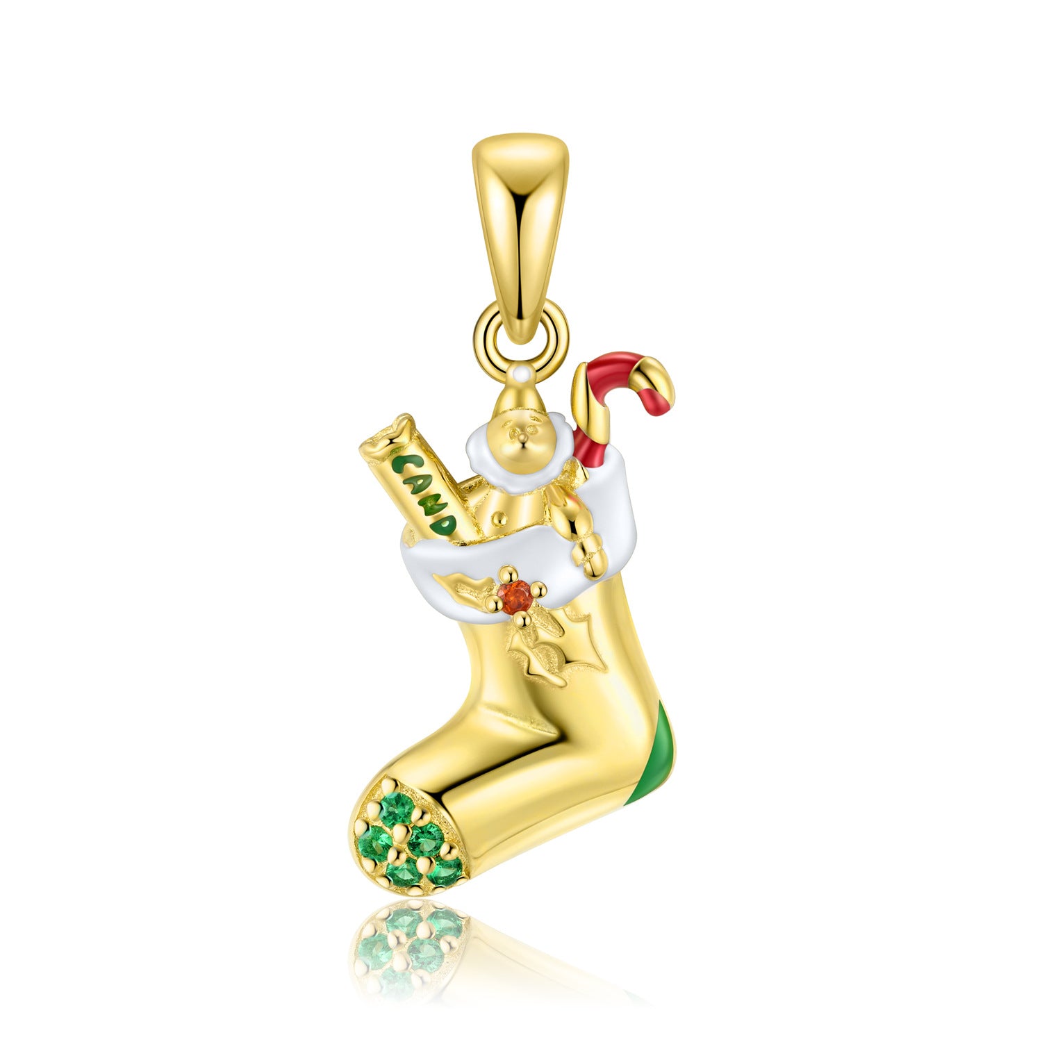 Christmas Stocking Necklace S925 Sterling Silver Gold - plated Exquisite Ins Wind Collarbone Chain Jewelry Gift - 4 - https://x.com/titan_prim62775J