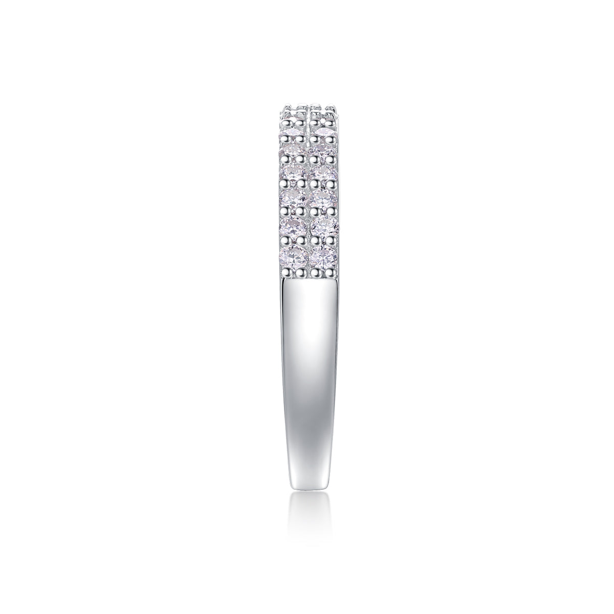 1Luxury Fashion Double Row Diamond Ring With Moissanite Silver Ring Prohibit TikTok sales - 5 - CJ