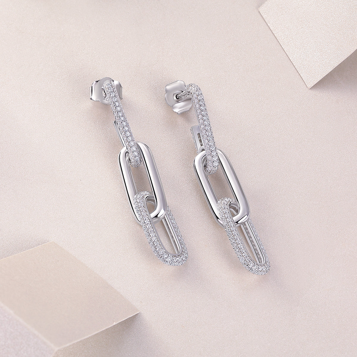 1Chain Luxury Fashion Diamond Earrings Stud Set With Mosan Diamond Silver Ornaments Prohibit TikTok sales - 5 - CJ