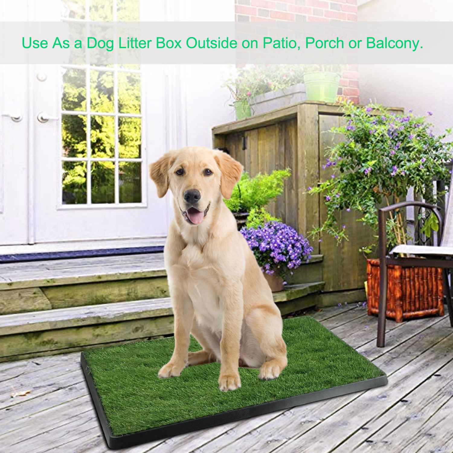 1Pc Dog Potty Training Artificial Grass Pad Pet Cat Toilet Trainer Mat Puppy Loo Tray Turf For Small Medium Dogs Indoor Outdoor Use - 5 - CJ