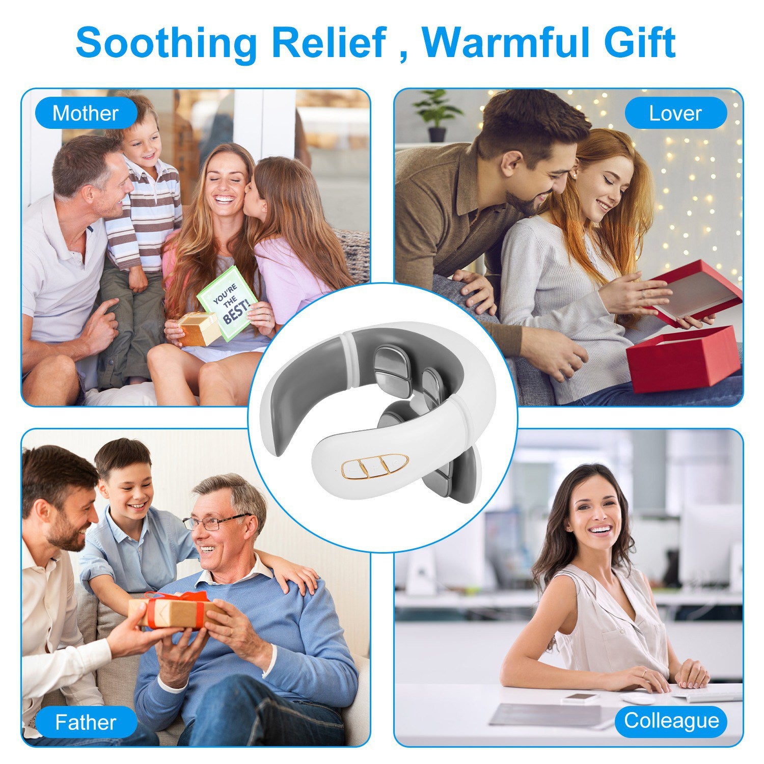 1 Set EMS Neck Massager With Heat Cordless Cervical Neck Massager EMS Neck Massager With 6 Modes 15 Intensity Levels Remote Control - 5 - CJ