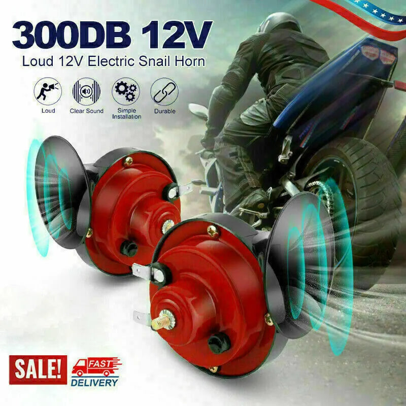 2PC 12V 300DB Super Loud Train Air Horn Waterproof Motorcycle Car Truck SUV Boat - 5 - cjdropshipping