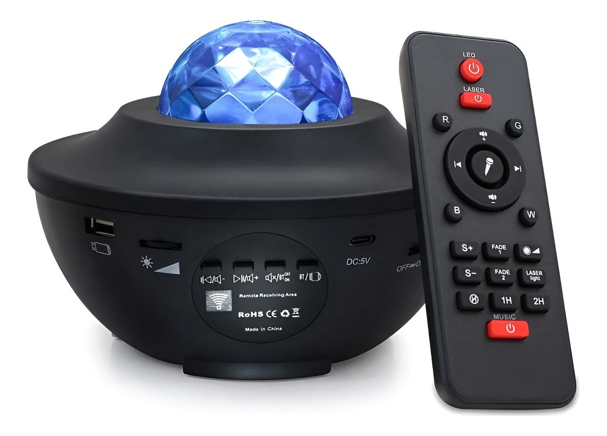 Black Star Projector Galaxy Lamp With Bluetooth And Rotating Function Black - 5 - CJ