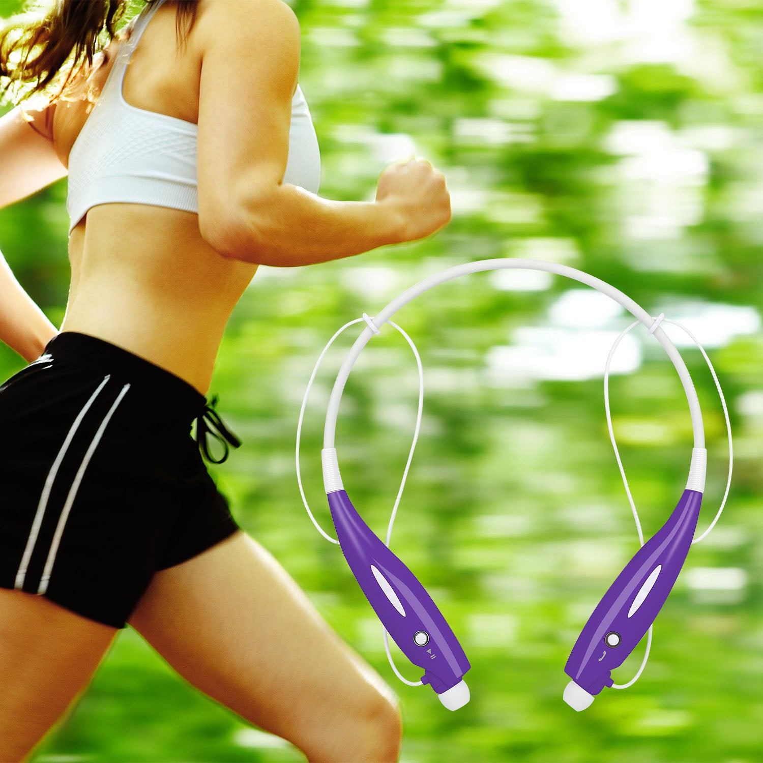 Wireless Stereo Headsets Sport Neckband Headphones In - ear Magnetic IPX4 Waterproof Earbuds With Built - in Mic Call Vibrate Alert Number Broadcast Running Gym - 5 - CJ