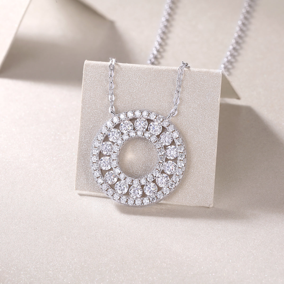 1Reciprocating Luxury Fashion Diamond Pendant Necklace Set With Mosan Diamond Silver Ornaments Prohibit TikTok sales - 5 - CJ