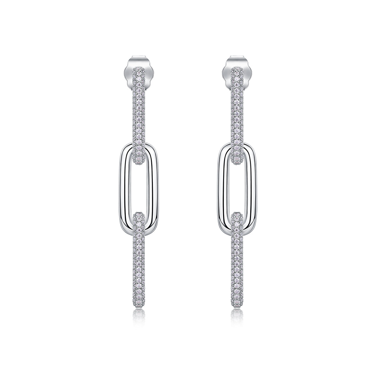 1Chain Luxury Fashion Diamond Earrings Stud Set With Mosan Diamond Silver Ornaments Prohibit TikTok sales - 5 - CJ