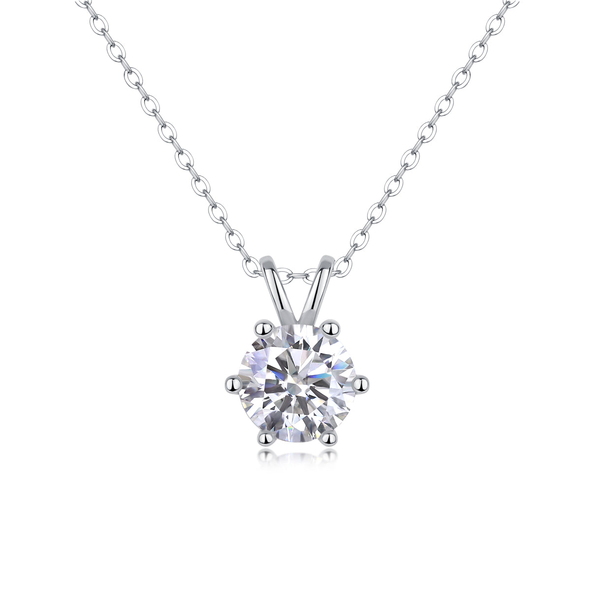 1Romantic Mark Luxury Fashion Diamond Pendant Necklace Set With Mosan Diamond Silver Ornaments Prohibit TikTok sales - 5 - CJ