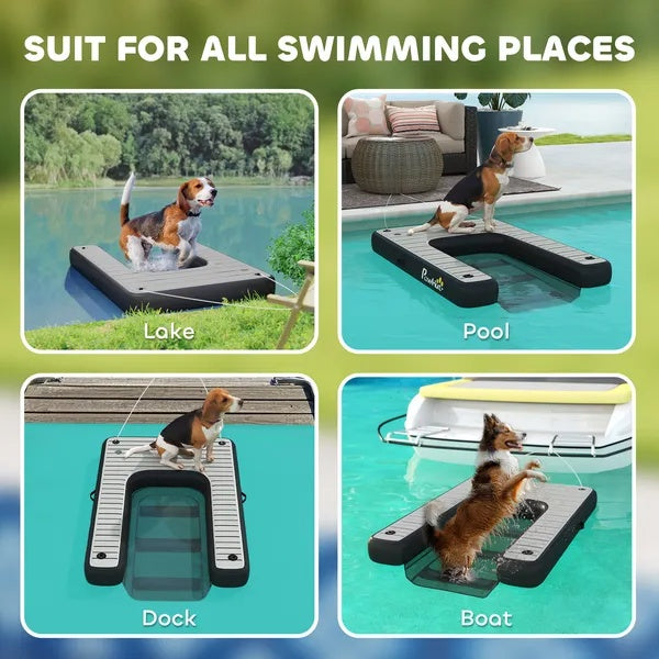 Inflatable Dog Boat Ramp Up To 286 Lbs, For Boat, Dock, Lake, Non - Slip, Safe & Easy - 5 - CJ