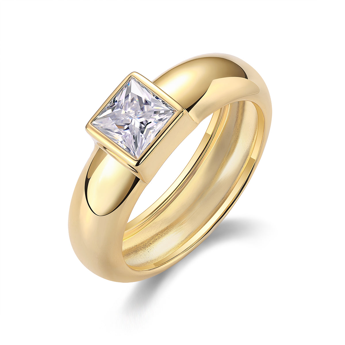 1Square Diamond Ring Wedding Ring Luxury Fashion Set Moissanite Silver Ring Prohibit Tk Sales - 5 - CJ
