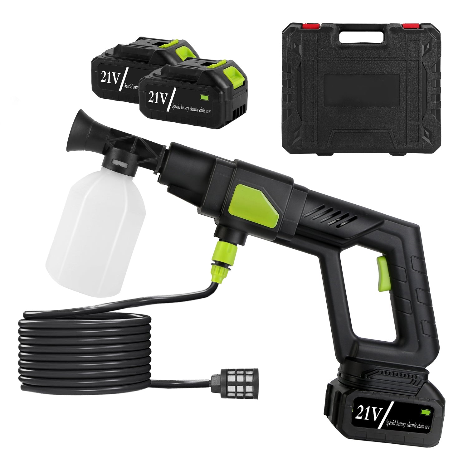 1Set Cordless Pressure Washer Portable Electric Power Washer High Pressure Water Sprayer 435PSI Car Washer Cleaner With 6 In 1 Nozzle Foam Bottle Filter 15000mAh 21V Battery And Charger - 5 - CJ
