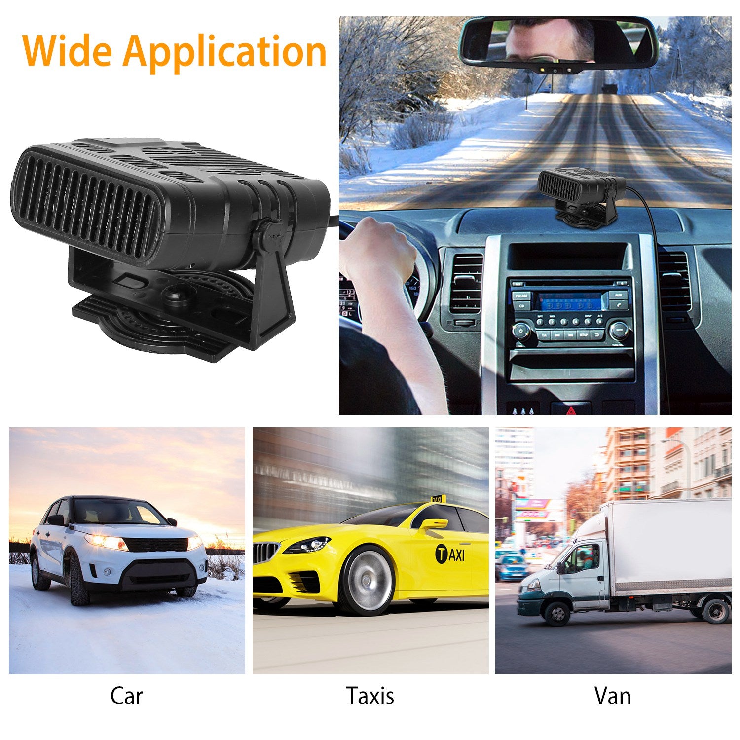 24V 200W Or 12V 120W Portable Car Heater Heating Fan 2 In 1 Defroster Demister Windshield Heater Automotive Cooling Fan - 5.0 - CJ