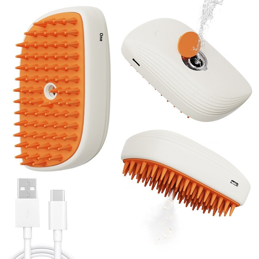 USB Rechargeable Pets Steam Brush Spray Massage Comb Pet Grooming Tools Cat Steam Comb Pet Products - 0 - CJ