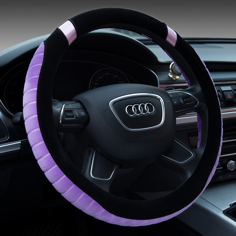 Steering wheel short plush car handle - 0 - CJ - Purple - 38cm - CJQCNBFX00032 - Purple - 38cm