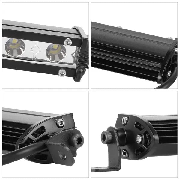 7" LED Light Bar Single Row Offroad Spot Lights 18W Ultra Slim Straight Work Light For Trailer Truck Bus Boat - 5 - cjdropshipping