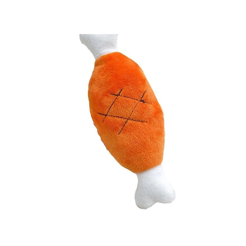 Plush Chicken Leg Dog Chew Toy - Soft Durable Pet Chewing Toy For Small Medium Dogs Puppy Teething Play Supplies - 4 - CJ