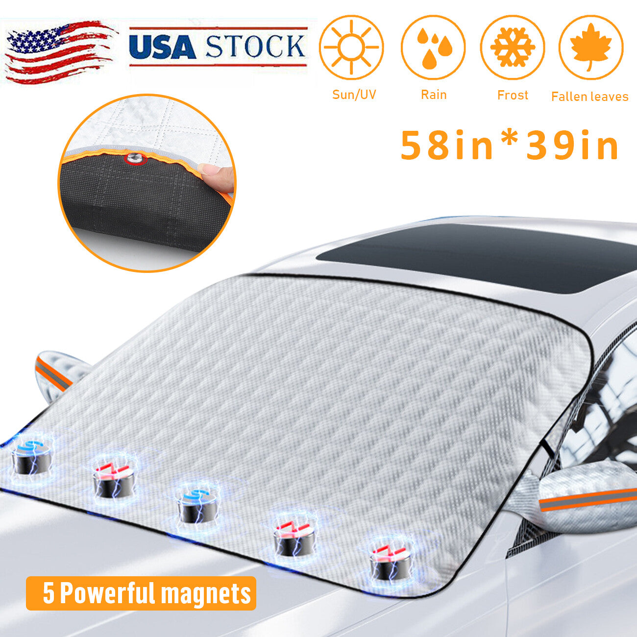 Universal Car Windshield Snow Cover Magnetic Winter Ice Frost Guard Protector - 5 - CJ