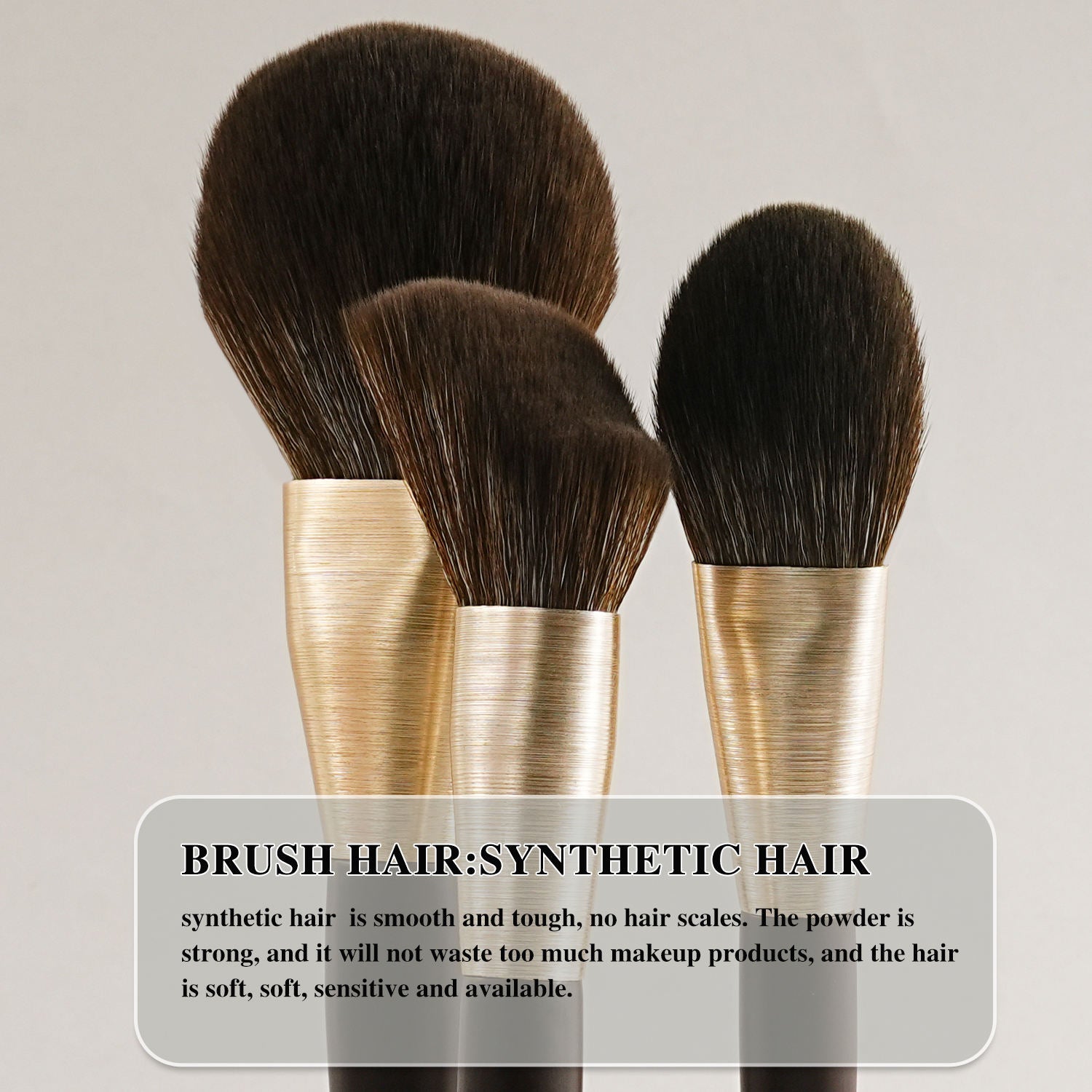 Baili 10pcs Rose Gold Tube Synthetic Hair Vegan Luxury Makeup Brush Set Contour Blush Brush Set - 5 - CJ